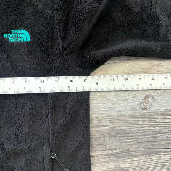 The North Face Osito 2 Black Teal Women XS Full Zip Fuzzy Fleece Jacket Gorpcore - Picture 7 of 9